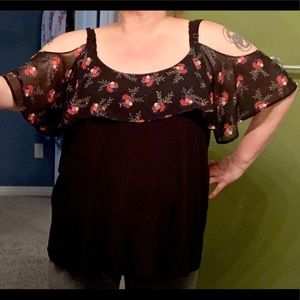 Torrid plus size cold shoulder top